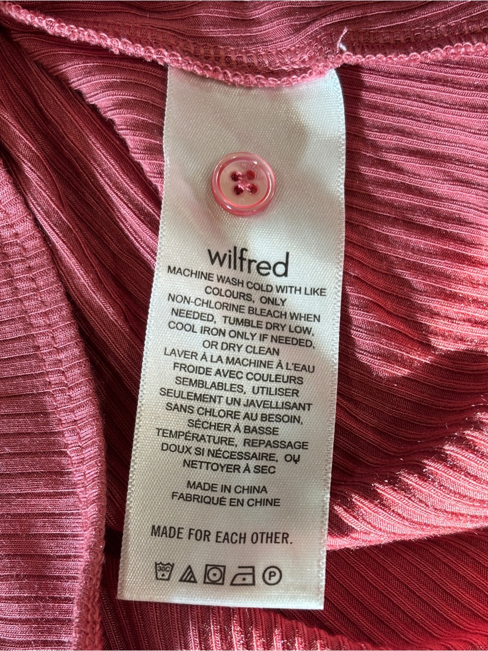 Wilfred Ribbed Henley Bodysuit - Rose - Picture 6 of 8